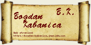Bogdan Kabanica vizit kartica